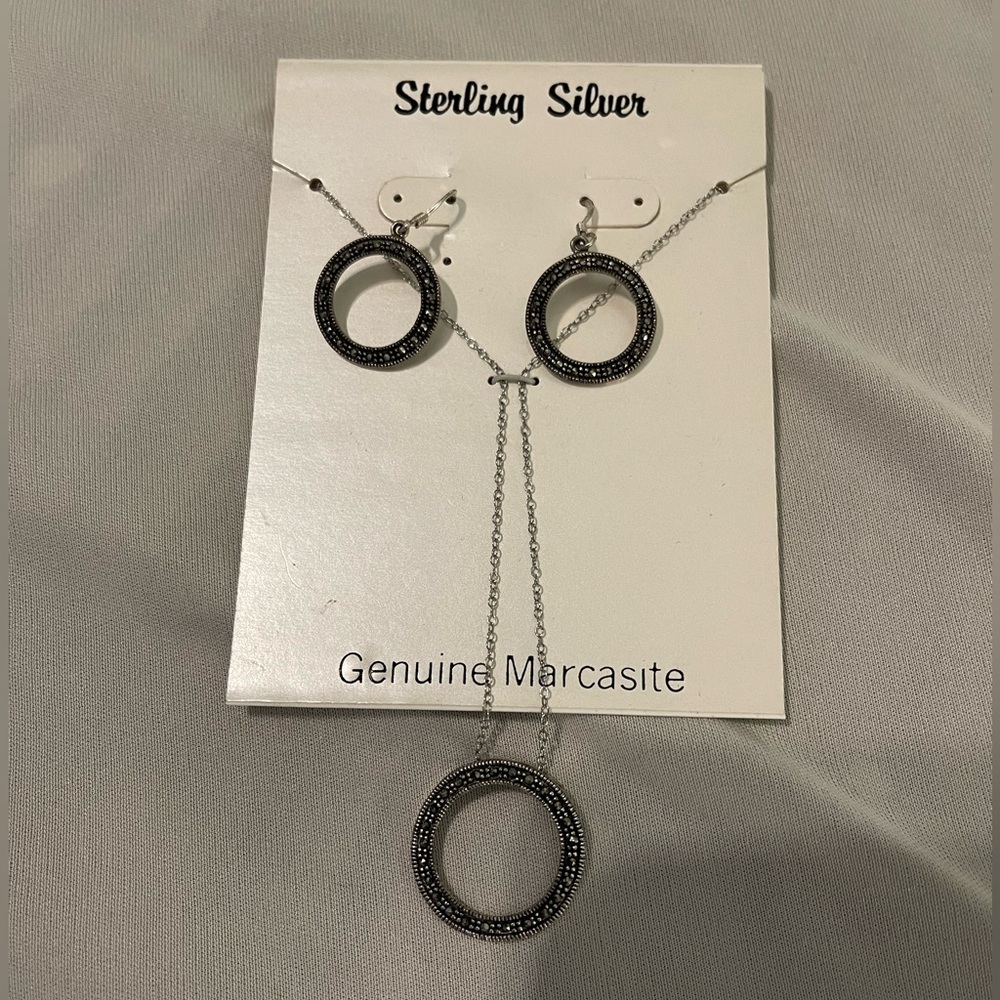 Silver Necklace and earrings